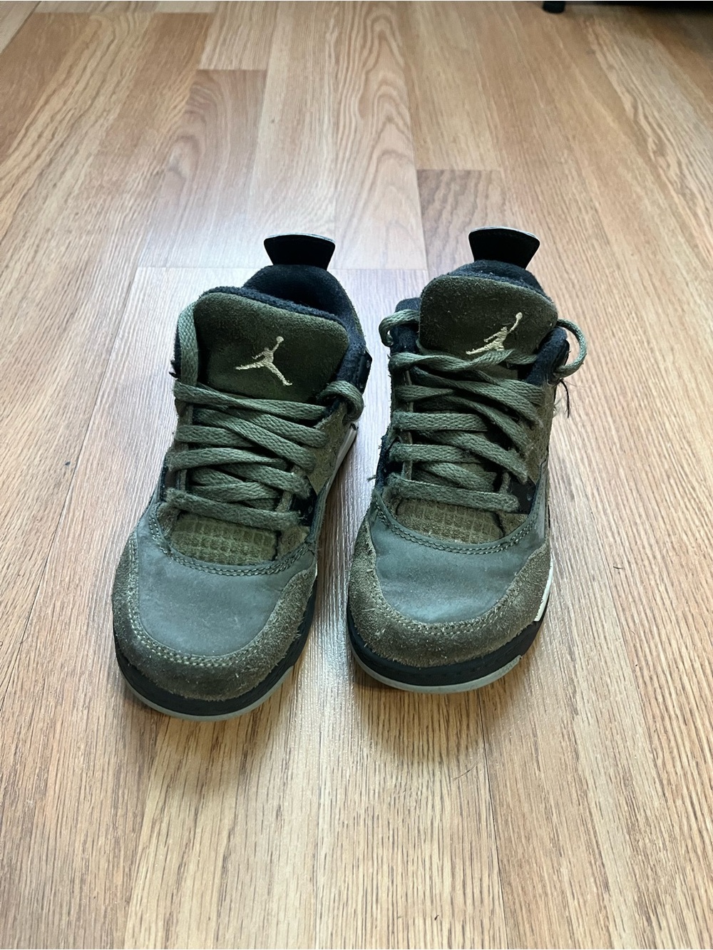 Jordan Kids Olive Green Suede & Mesh Sneakers